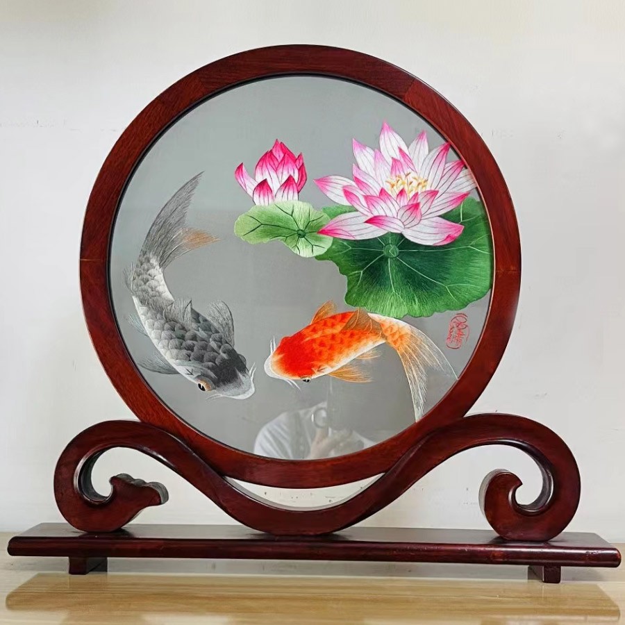 25如意架精品荷花鲤鱼