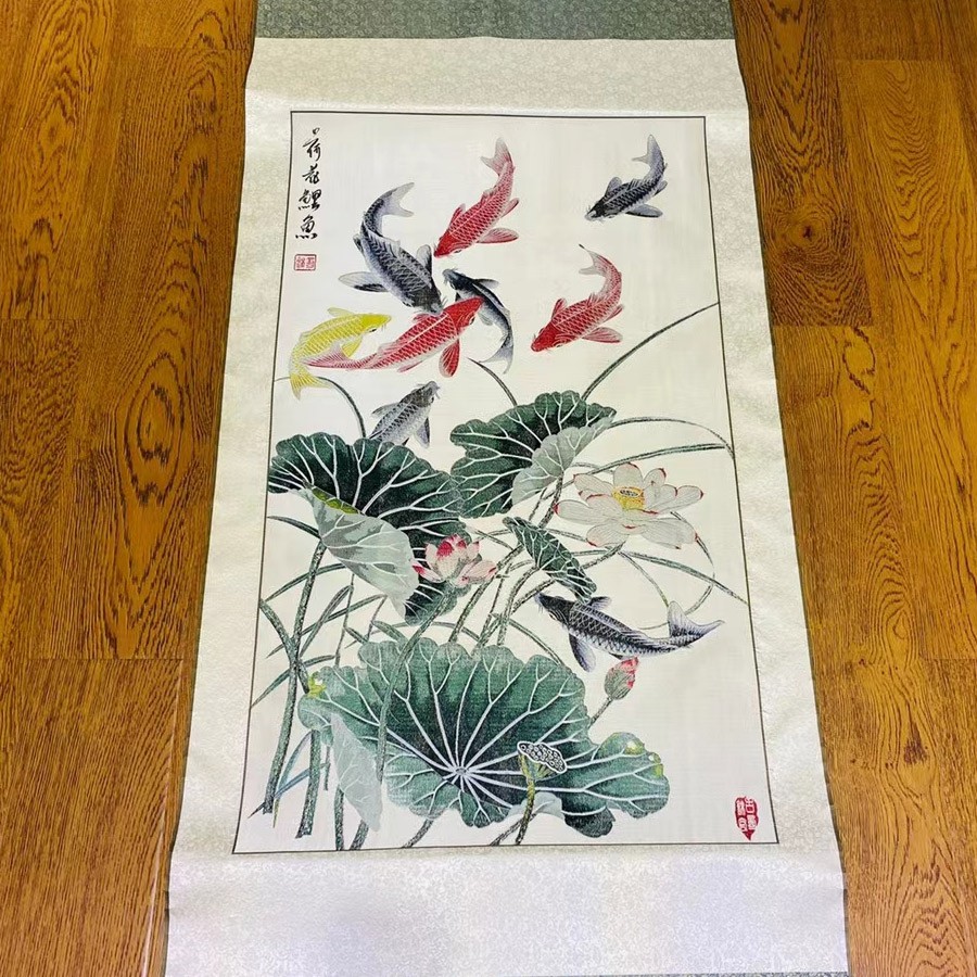 蜀锦大荷花鲤鱼