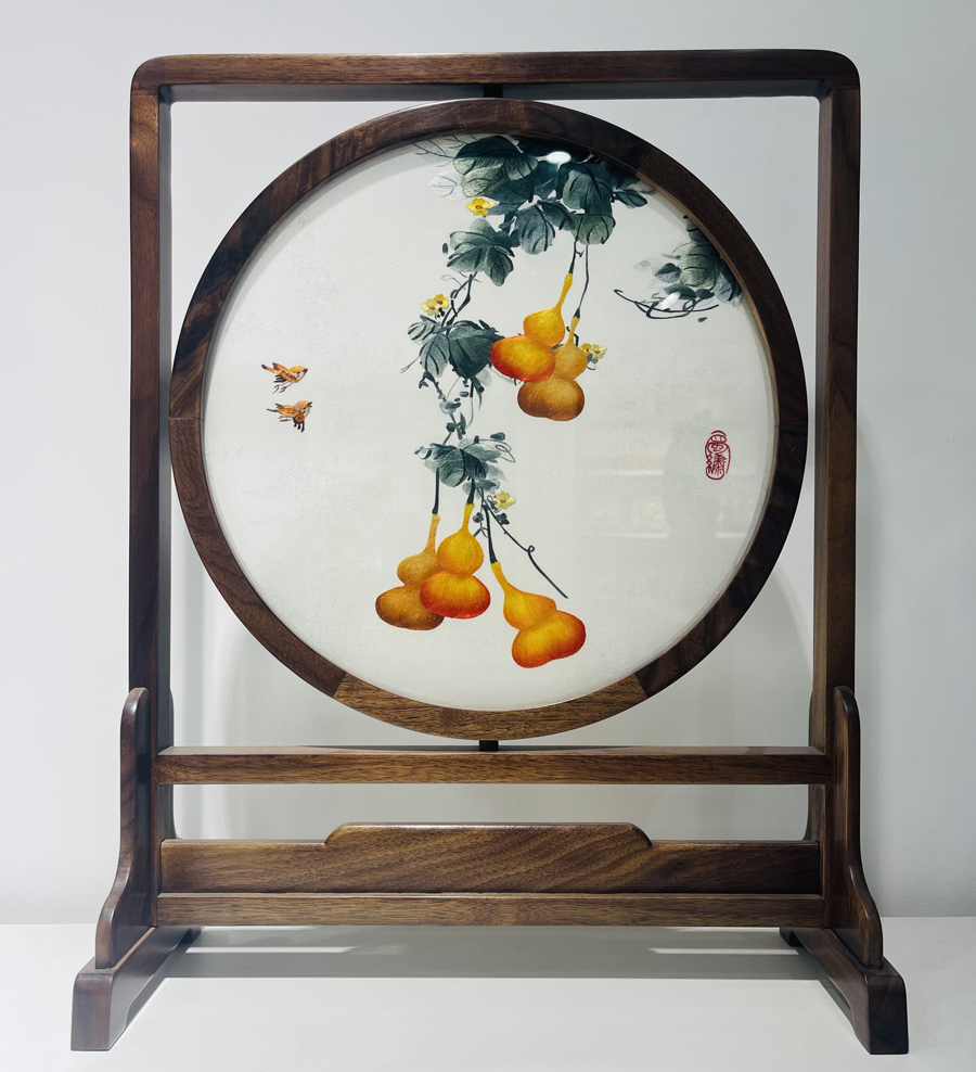蜀绣葫芦小鸟